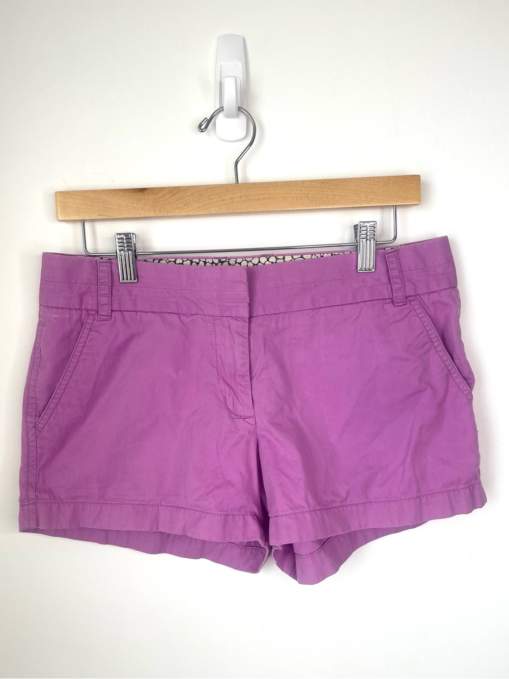 J. Crew 100% cotton chicos broken purple shorts in size 6